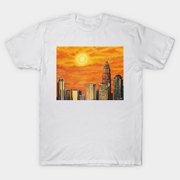 'City in the Golden Light' (Charlotte, NC) T-Shirt by jerrykirk